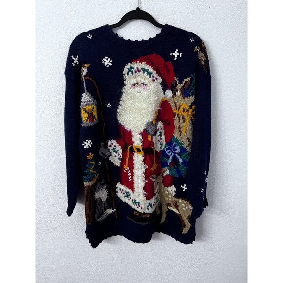 Signature by Northern Isles Hand-Knit Santa Sweater women size XL - Picture 1 of 7